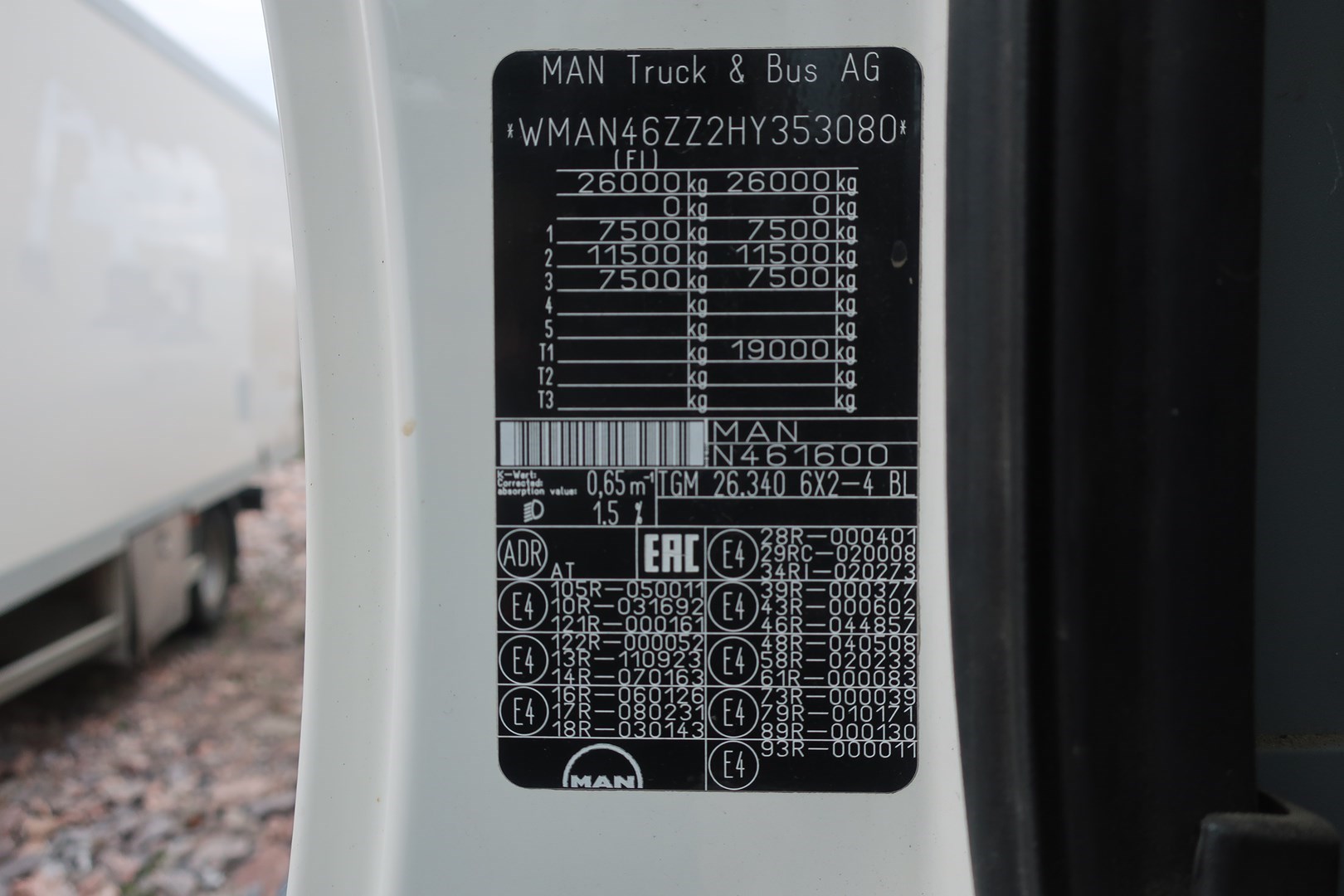 VIN: WMAN46ZZ2HY353080 Auction: COPART FINLAND Lot: 50129414 Location: Keskiviikon huutokauppa WMAN46ZZ2HY353080 MAN TGM26.340 6X2-4B 2017 WHITE Photo 10
