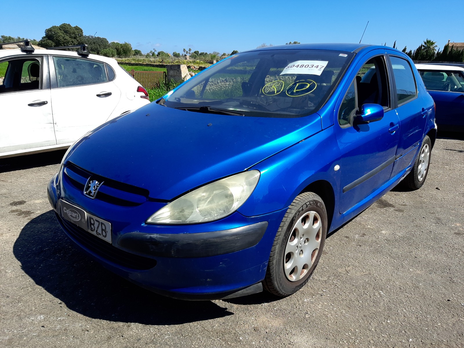 VF33CNFUB82592717 Auction: COPART SPAIN Lot: 50480347 Location: Mallorca VF33CNFUB82592717 Peugeot 307 2002 BLUE Photo 2